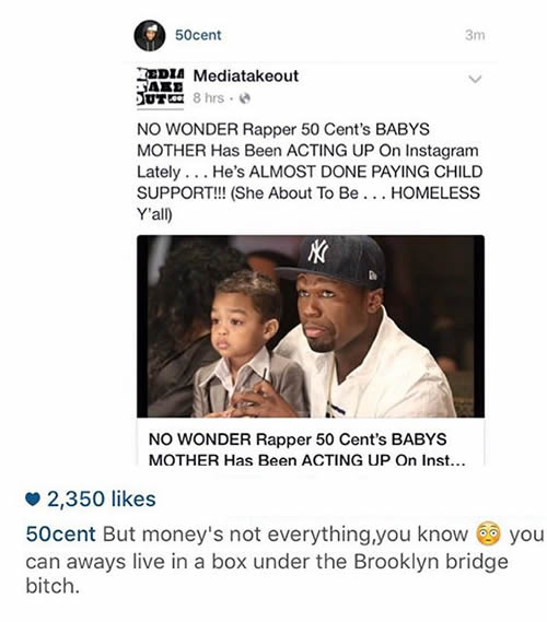 硬汉50 Cent够忙的..他忙着攻击孩子他妈后被Hater骂, 他不服教训了Hater (照片)
