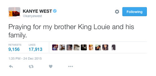 芝加哥说唱明星King Louie被恐怖枪击后..Kanye West罕见发推特为老乡兄弟送去祝福 (附医院照片)