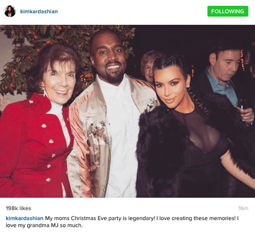 卡戴珊新分享的照片, 我们看到了“幸运”的圣诞老人与Kanye, Kim和女儿共度欢乐时光 (3张照片)