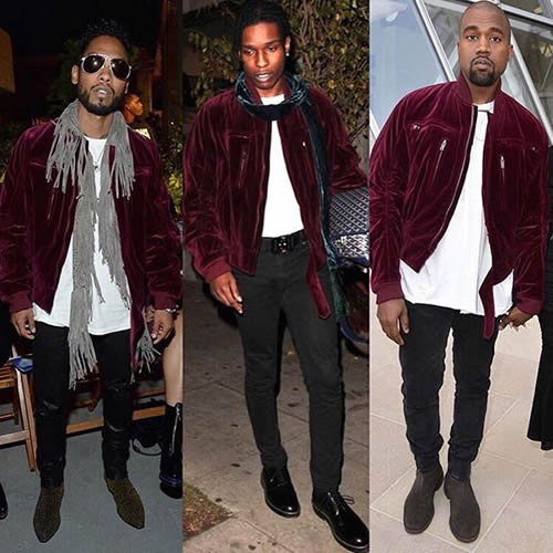 神奇的! Kanye West, A$AP Rocky和Miguel居然穿了同样的衣服..那么问题来了, 谁穿得最帅? (照片对比)