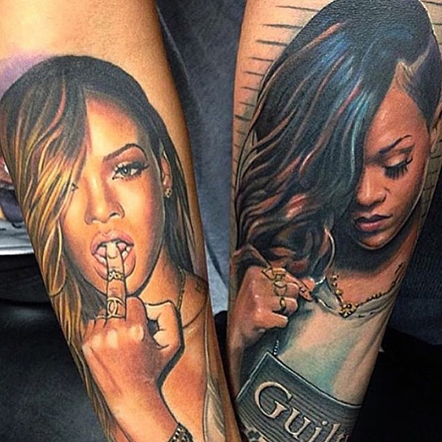 这是真爱, 粉丝把Rihanna纹身到身上..这位纹身艺术家太屌了 (照片对比)
