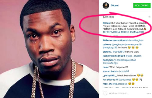 50 Cent警告Meek Mill：你完了..Meek这次先攻击他，50 Cent绝对饶不了他，发动了一波攻击 (图片)