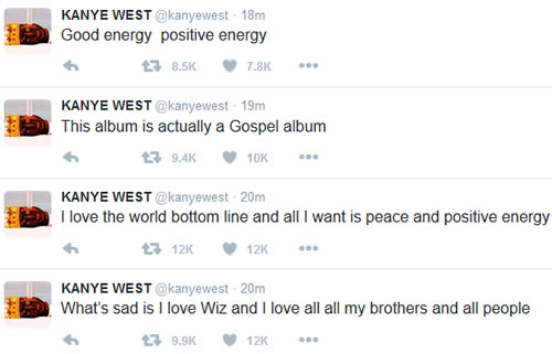 Kanye West和Wiz Khalifa撕逼Beef到一半..360度转弯..其实我是爱Wiz Khalifa的