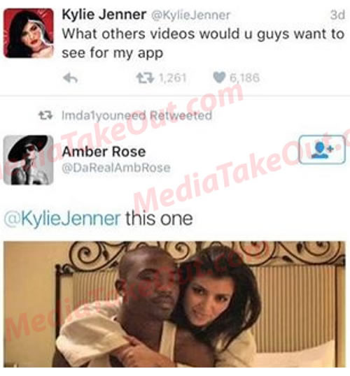 太损..Kylie Jenner问粉丝最想看什么视频..Amber Rose回应说最想看她姐姐卡戴珊的性爱录影带后马上删除 (照片)