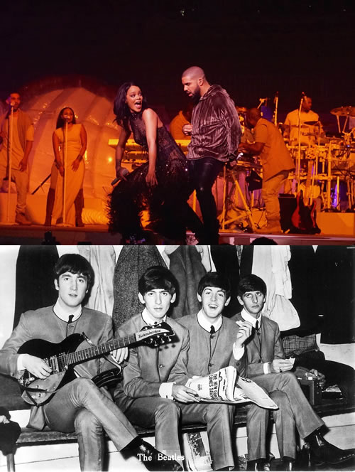 超级巨星是这样炼成的..Rihanna凭借与Drake合作的超级单曲Work创造历史追平披头士乐队记录 (图片)