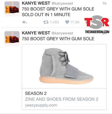 迅雷不及掩耳! 你猜不到Kanye West新款Yeezy Boost鞋子花了多久卖光 (照片)