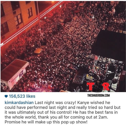 That Shit Cray!! Kanye West的粉丝如此狂热导致场面失控而清场..汽车不小心被损坏 (现场6张照片)