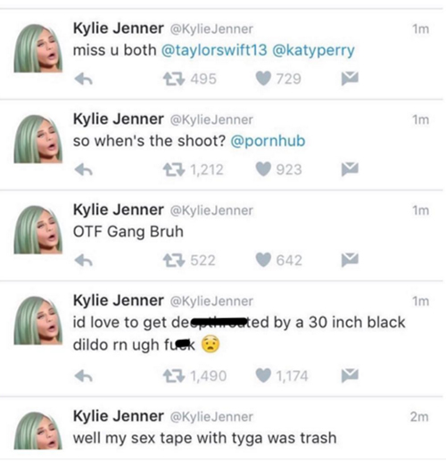 Oh No!!! Kylie Jenner的推特帐号被黑..黑客放出了触目惊心的文字 (图片)
