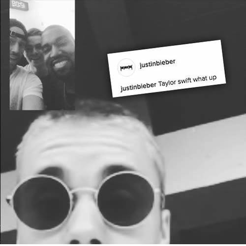 郁闷..Justin Bieber公开挑衅Taylor Swift..他这样与Taylor敌人Kanye West联合 (照片)