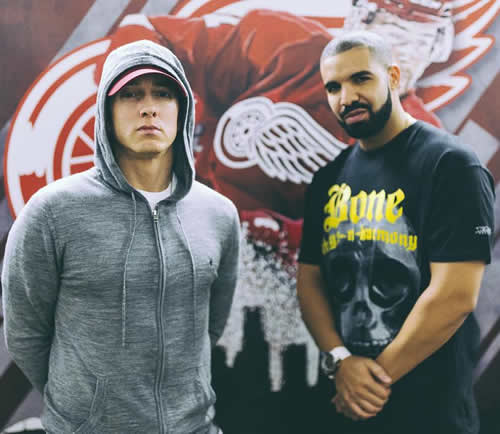 什么Beef不Beef!! Eminem和Drake一起拍照一起放出照片..Slim Shady变壮了 (3张图片)