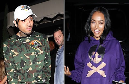 有趣了..Chris Brown和前女友Karrueche一起出现在Kylie Jenner的Party..结果并不好 (7张照片)