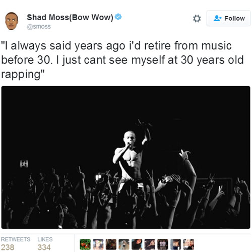 老子不玩了..Bow Wow宣布退休..Snoop帮他结束最后一张专辑