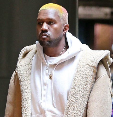 新年就是不一样..Kanye West短时间内第二次改变头发颜色..这次是混合理论版 (照片)