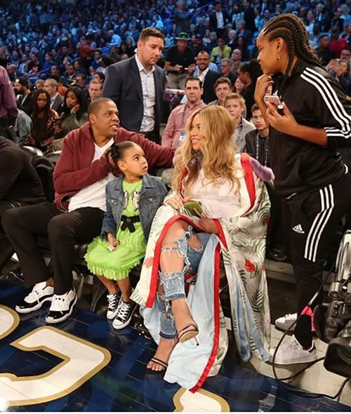 Jay Z和Beyonce一家的NBA全明星周末过得不错 (照片)