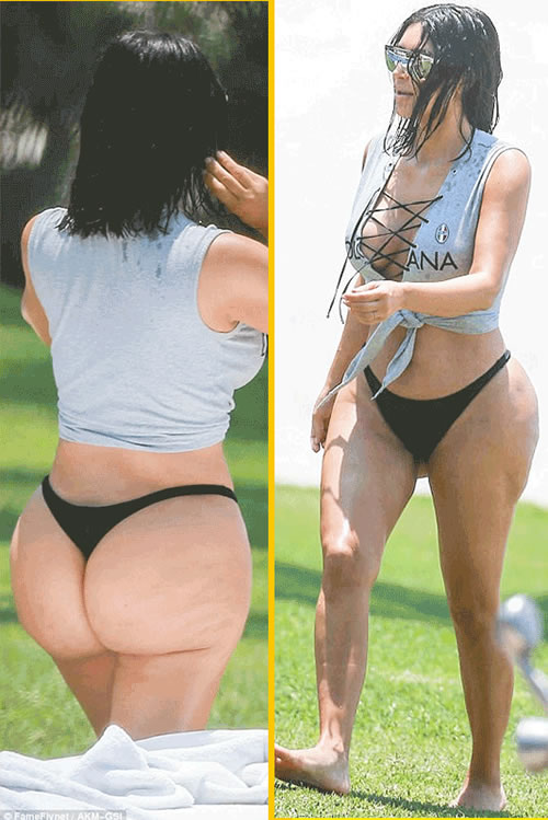 最新照片显示Kim Kardashian的好身材略打了折扣 (照片)