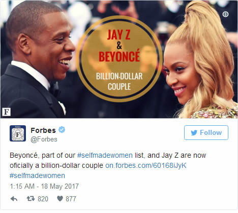 真厉害..Jay Z & Beyoncé终于成为了真正亿万富翁夫妇..其他明星谁做到了? (照片)