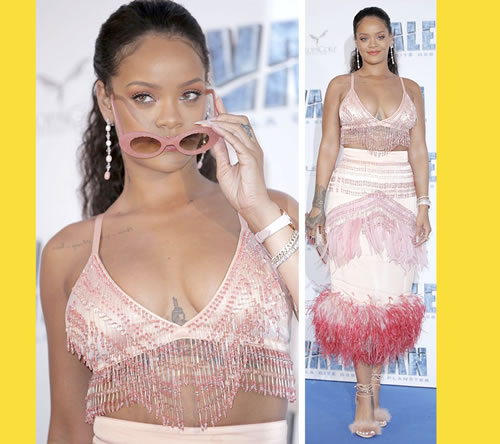 这回Rihanna是真的改变风格了..都快有双下巴 (照片)
