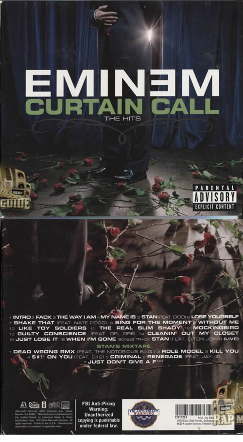 太motherfucking恐怖的数据，Eminem的专辑Curtain Call创下Billboard公告牌上榜恐怖记录..