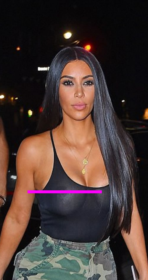 Kim Kardashian穿透视装太过了受到批评 (照片)