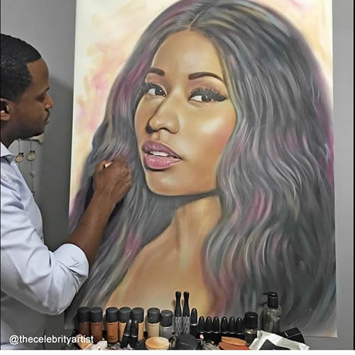 Dope! 这位艺术家用彩妆作画Nicki Minaj..功力了得...