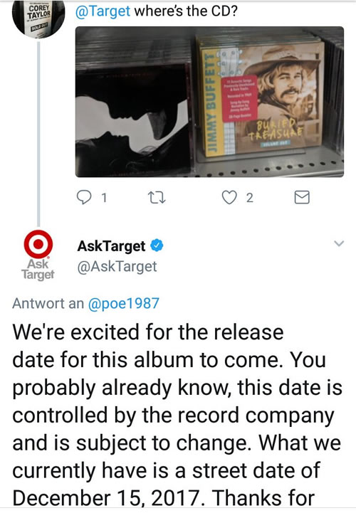有意思，Target商场放出的“资料”显示Eminem新专辑REVIVAL的CD上架日期为12月15日，但是...