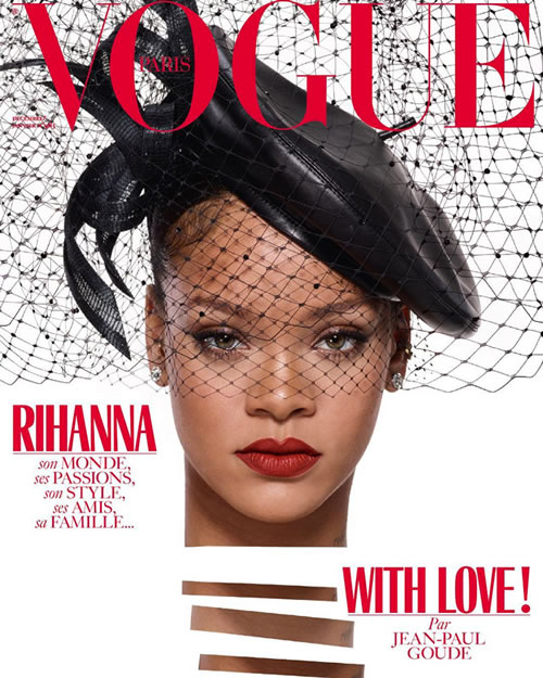 Badgal Rihanna上了Vogue Paris三张封面..超级巨星讲排场..