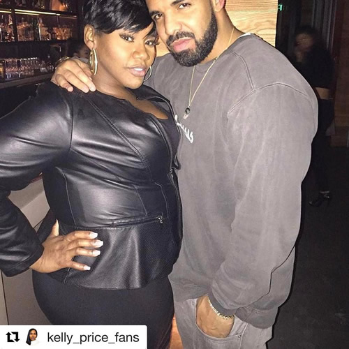 据说Drake对这位R&B歌手Kelly Price有兴趣.. 至少他们已经有过“亲密”接触.. 看图