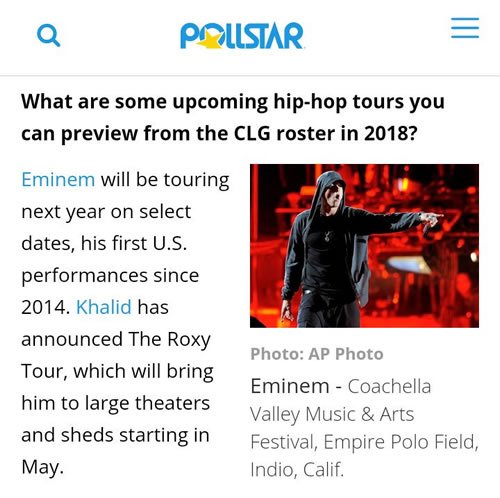 又有好戏看! Rap God Eminem将在北京时间星期五早上在BBC表演5首歌曲
