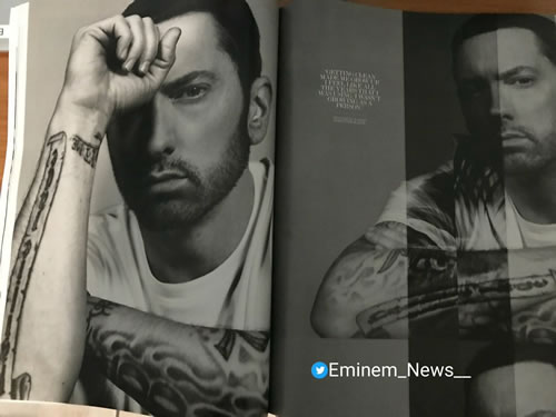 虽然都看过数字版照片，但看杂志版的Eminem更有感觉..因为Rap God “触手可及”