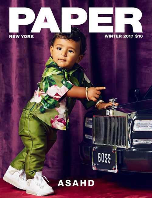 DJ Khaled的1岁多儿子Asahd因为有成功的老爸所以他也各种成功..最新登上Paper杂志封面