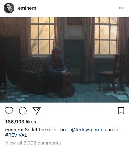 该来的还是要来..Eminem终于把“零宣传”热歌River作为单曲..MV拍摄现场照片放出