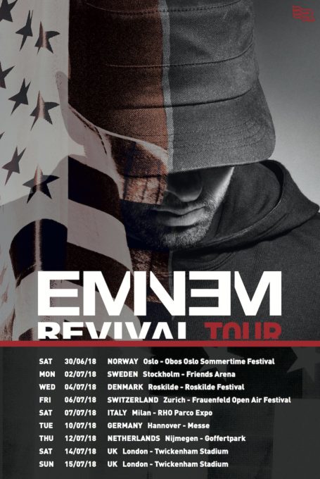 终于来了..Rap God Eminem公布了欧洲巡回演唱会REVIVAL Tour日程