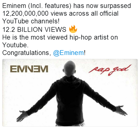 最新两个Eminem的恐怖数据..都是Stan贡献的