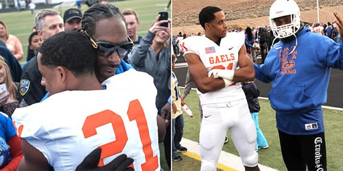 自豪的Snoop Dogg放出儿子“Lil Snoop”照片..说唱没有继承玩橄榄球去了 。。