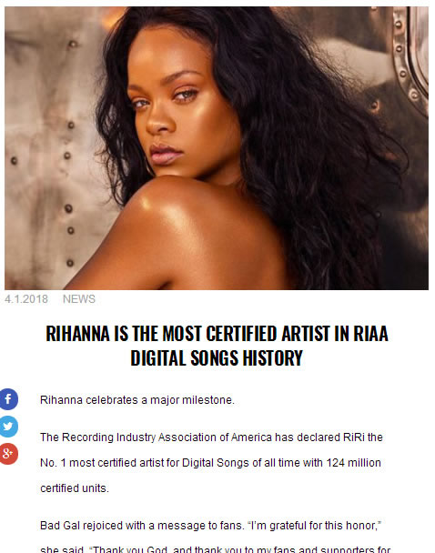 Rihanna再次创造历史..艺人想要证明自己有多厉害，必须有别人没有的记录