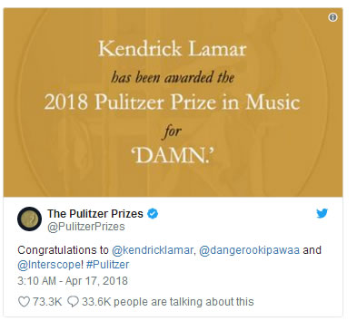 Damn..Kendrick Lamar持续证明他的实力