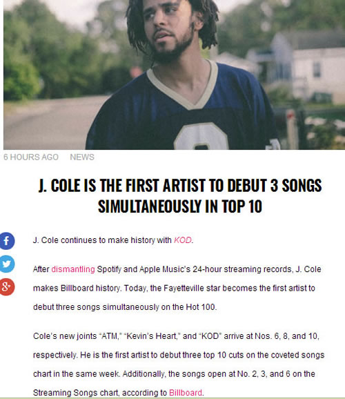 停不下来的成就！ J. Cole创造历史.. 太牛了！太牛了！