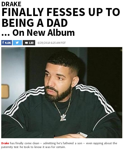 恭喜Drake做爸爸了...