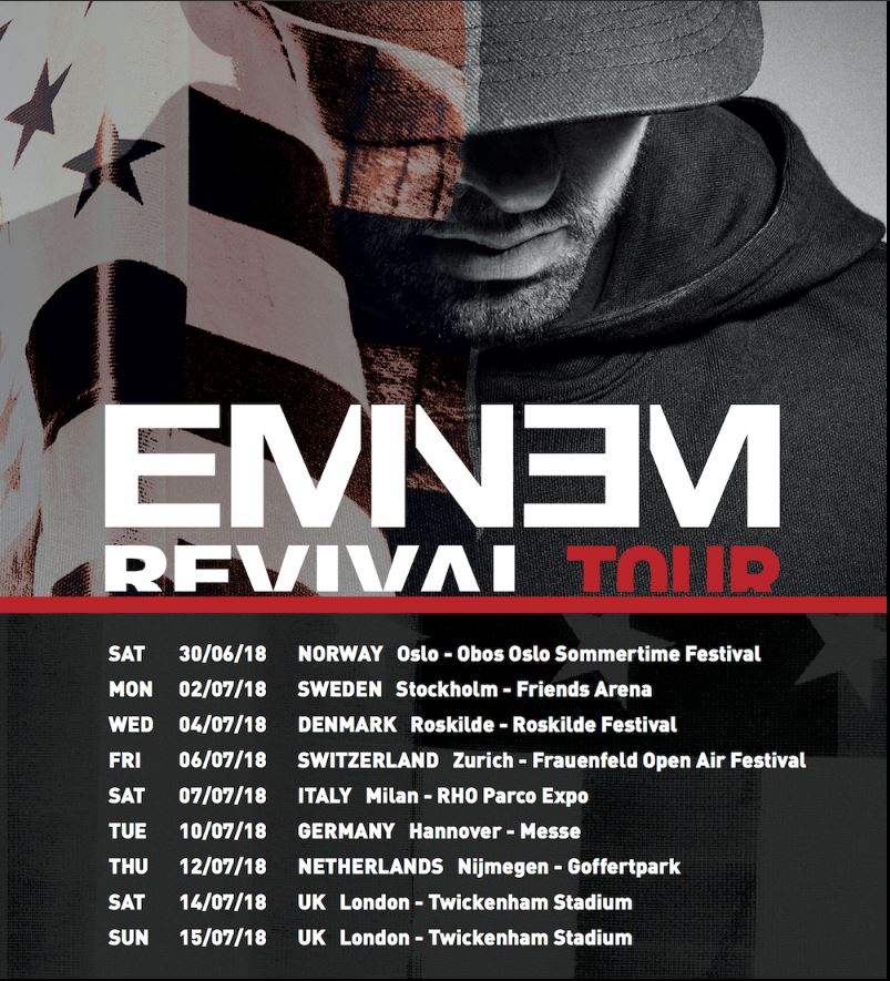 这种传闻看看就是了..Eminem周末开始巡演