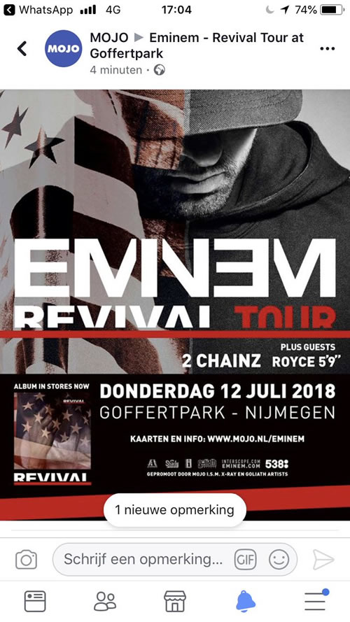 能作为Eminem巡演的嘉宾太荣幸了...周末The Eminem SHOW即将开启第一站... ​​​​
