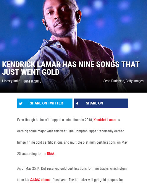 Kendrick Lamar厉害了，恭喜!