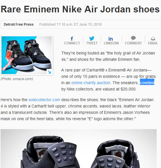 Eminem的这双超级稀缺的鞋子被慈善拍卖