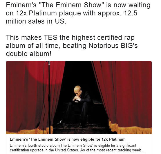 Stan必须入手的一张专辑，Eminem创造历史