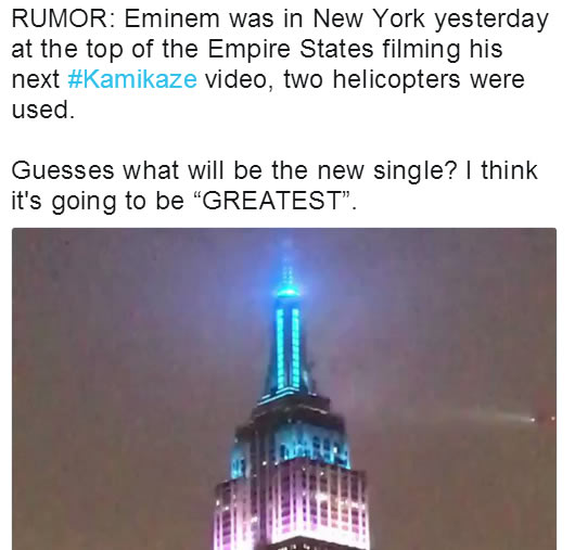 据说Eminem在纽约帝国大厦搞事情