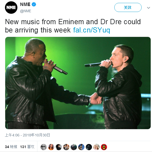 据说Eminem和师父Dr. Dre新合作这几天放出