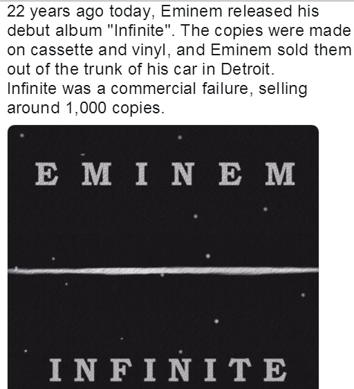 Eminem的首张专辑只卖了1000张