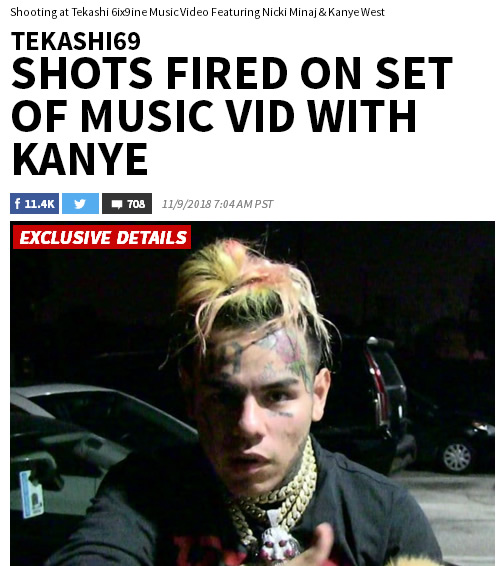 Kanye West和6ix9ine的MV拍摄现场发生了恐怖的枪击