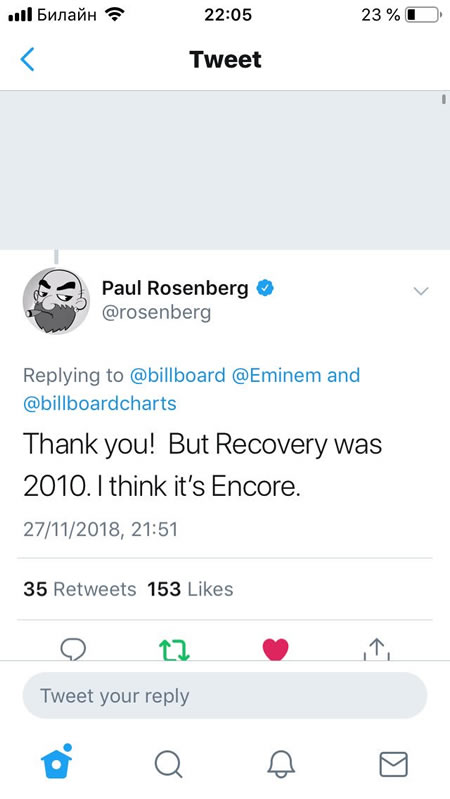 Billboard把Eminem的Encore和Recovery搞错了