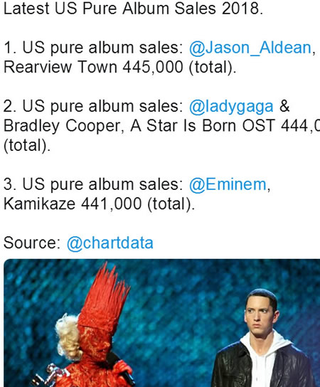 Eminem是在和Jason Aldean，Lady Gaga拼“刺刀”
