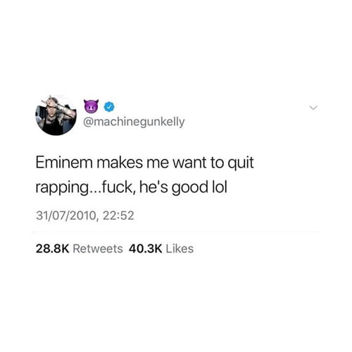 MGK在2018年结束之前再次攻击Rap God Eminem